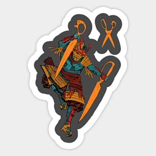 Samurai scissors Sticker